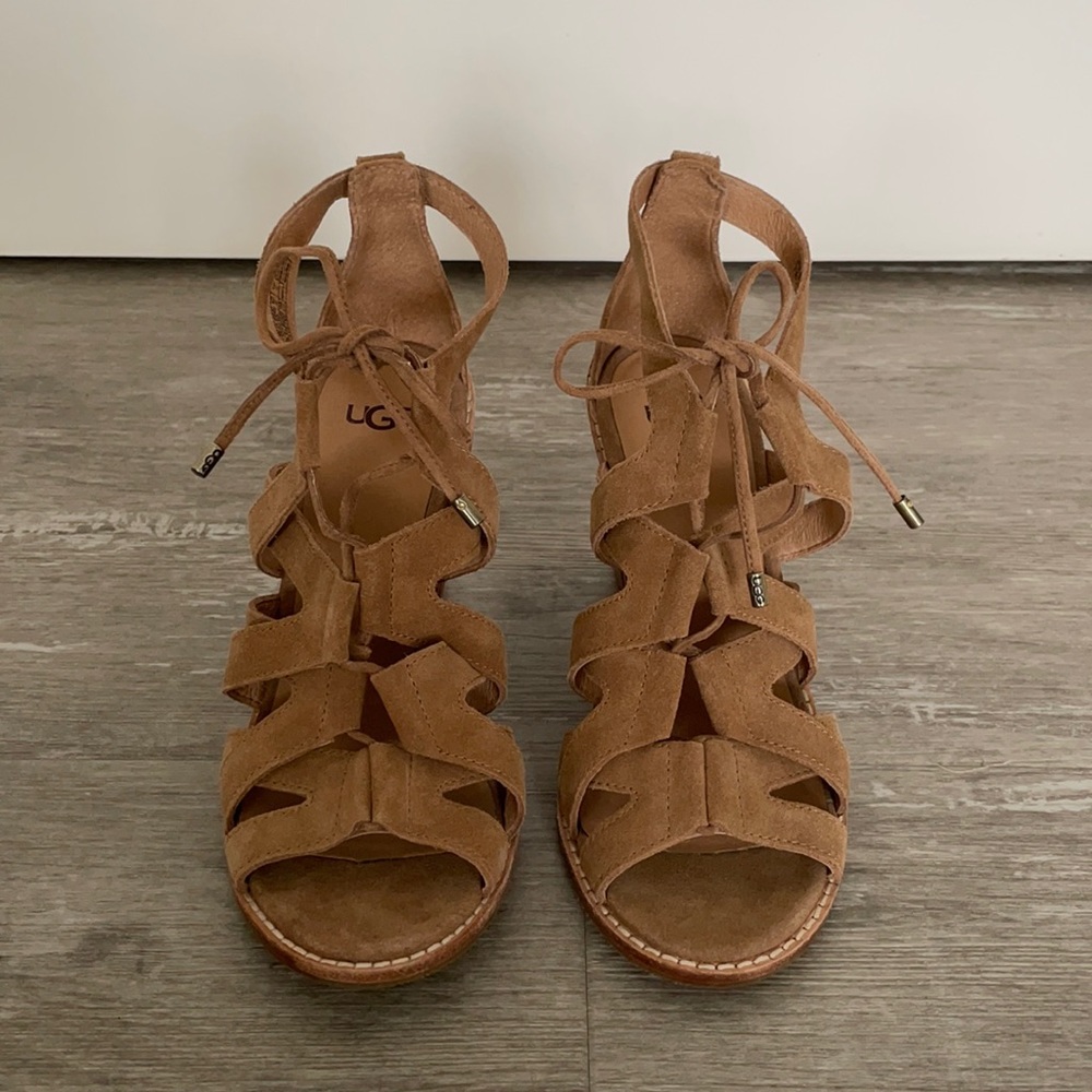 Ugg suede 3 1/2 inch block heel